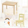 Kids 5 Pieces Table and Chair Set Wooden Children Activity Playroom Furniture Gift