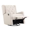 Milah Gliding Swivel Recliner Tufted Latte Fabric