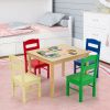 Kids 5 Pieces Table and Chair Set Wooden Children Activity Playroom Furniture Gift