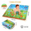 2 Sides Foldable Kids Play Mat Soft Foam Baby Toddlers Crawling Mats Non-Slip Waterproof Play Mat