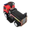 Kids Electric Ride on Fire Truck 6V Battery Powered Fire Fighting Truck with LED Lights; Music and Horn; Red+Black