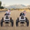 Bosonshop Benz Kids Pedal Go Kart, Horn, Music, Adjustable Seat, Brake Lever, EVA Tires - 4 Wheel Quad Ride On Toys Outdoor Racer Pedal Powered Cars,