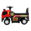 Kids Electric Ride on Fire Truck 6V Battery Powered Fire Fighting Truck with LED Lights; Music and Horn; Red+Black