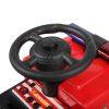 Kids Electric Ride on Fire Truck 6V Battery Powered Fire Fighting Truck with LED Lights; Music and Horn; Red+Black