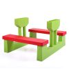 Kid Outdoor Picnic Table Set with Removable and Foldable Umbrella; Junior Activity Play Table with Bench; Multicolor