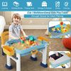 6 in 1 Kids Activity Table Set w/ Chair Toddler Luggage Building Block Table