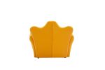 Beautiful Crown Shape 1pc Kids Chair with Ottoman Yellow Color