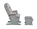 Madison Glider and Ottoman Gray Wood and Light Gray Fabric