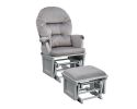 Madison Glider and Ottoman Gray Wood and Light Gray Fabric