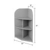 3 tier corner bookcase; gray