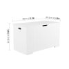 Kids Toy Box; Toy Storage Chest with 2 Safety Hinges; White Storage Box with Flip-Top Lid Open and Close Slowly