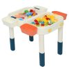 Kids Activity Table Set, Multi Activity Table Set with Storage Area, with 60PCS Large Building Blocks