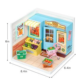 Robotime Rolife Super Creator Daily Plastic DIY Miniature House Cafe Energy Supply Store Building Block Sets English Version DW