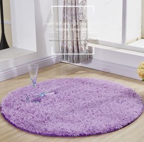 Japanese simple family living room; tea table; bedroom; bedside plush floor mat; foot pad; children's basket; swivel chair; round carpet (colour: Snow green, size: 40cm diameter round)