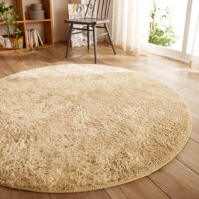 Japanese simple family living room; tea table; bedroom; bedside plush floor mat; foot pad; children's basket; swivel chair; round carpet (colour: khaki, size: 90cm diameter round)