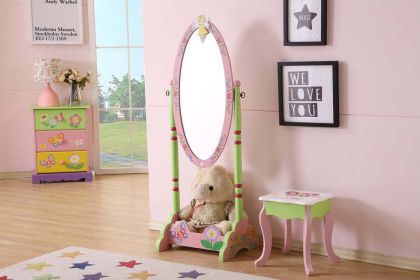 Kids Funnel Olivia the Fairy Girl's Wooden Standing Mirror (Color: as Pic)