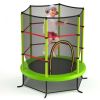 55 Inch Kids Recreational Trampoline Bouncing Jumping Mat with Enclosure Net