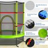 55 Inch Kids Recreational Trampoline Bouncing Jumping Mat with Enclosure Net