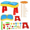 Kids Activity Table Set Multi Activity Table Set with Storage Area With 300PCS Building Blocks