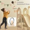 Kids Slide with Bus Play Structure; Freestanding Bus Toy with Slide for Toddlers; Bus Slide Set with Basketball Hoop