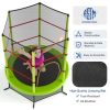 55 Inch Kids Recreational Trampoline Bouncing Jumping Mat with Enclosure Net