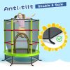 55 Inch Kids Recreational Trampoline Bouncing Jumping Mat with Enclosure Net