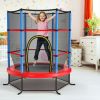 55 Inch Kids Recreational Trampoline Bouncing Jumping Mat with Enclosure Net