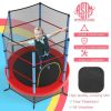 55 Inch Kids Recreational Trampoline Bouncing Jumping Mat with Enclosure Net