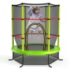 55 Inch Kids Recreational Trampoline Bouncing Jumping Mat with Enclosure Net