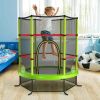 55 Inch Kids Recreational Trampoline Bouncing Jumping Mat with Enclosure Net