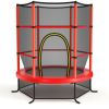 55 Inch Kids Recreational Trampoline Bouncing Jumping Mat with Enclosure Net