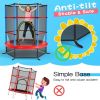 55 Inch Kids Recreational Trampoline Bouncing Jumping Mat with Enclosure Net