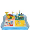 Kids Activity Table Set Multi Activity Table Set with Storage Area With 300PCS Building Blocks