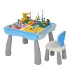 Kids Activity Table Set Multi Activity Table Set with Storage Area With 300PCS Building Blocks