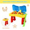 Kids Activity Table Set Multi Activity Table Set with Storage Area With 300PCS Building Blocks